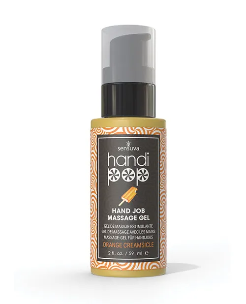 Handipop Hand Job Massage Gel 2 oz Bottle Orange Creamsicle Sensuva Valencia Naturals Enhancers
