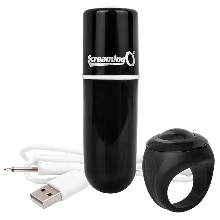 Female Sex Toys SCREAMING O Screaming O Charged Vooom Remote Control BulletBlack