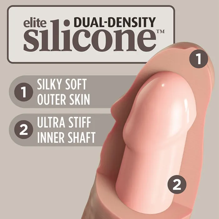 Female Sex Toys Pipedream Products King Cock Elite 9 Inch Silicone Vibrating Dual Density Vibrator