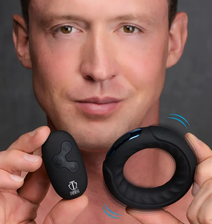 Trinity Vibes Remote Control 7X Silicone Cock Ring Male Sex Toys