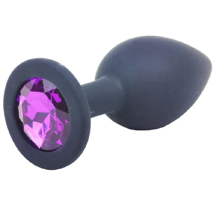 Anal Various Toy Brands Small Black Jewelled Silicone Butt Plug