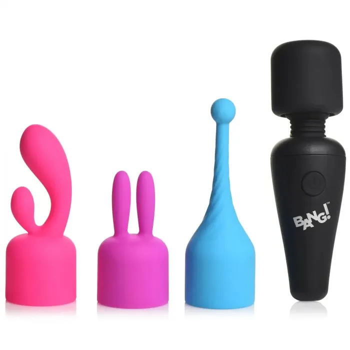 Female Sex Toys Bang 10X Mini Wand Vibrator with 3 Attachments