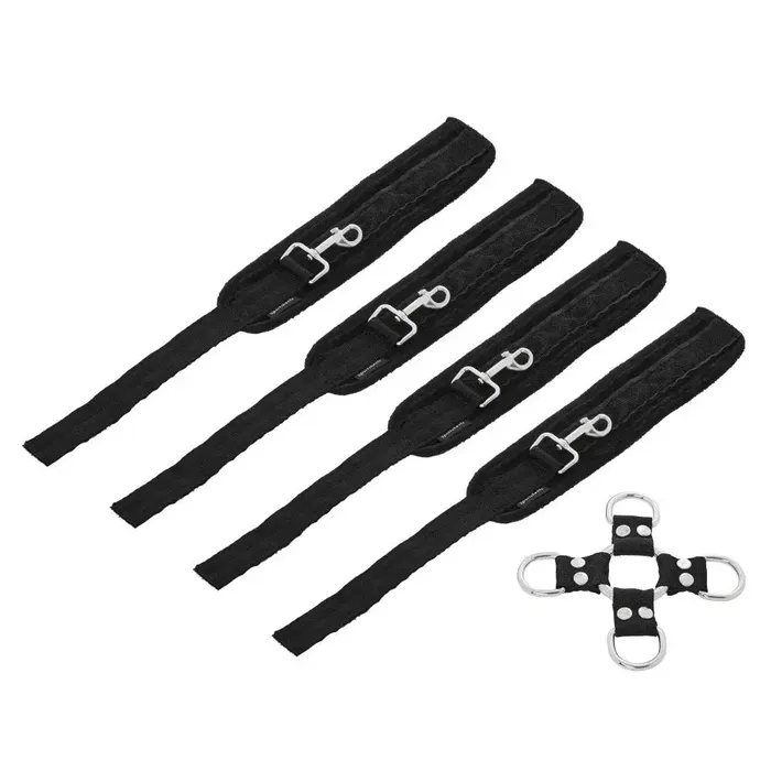 Sportsheets Anal Sportsheets 5Piece Adjustable Hog Tie Cuff Set Black