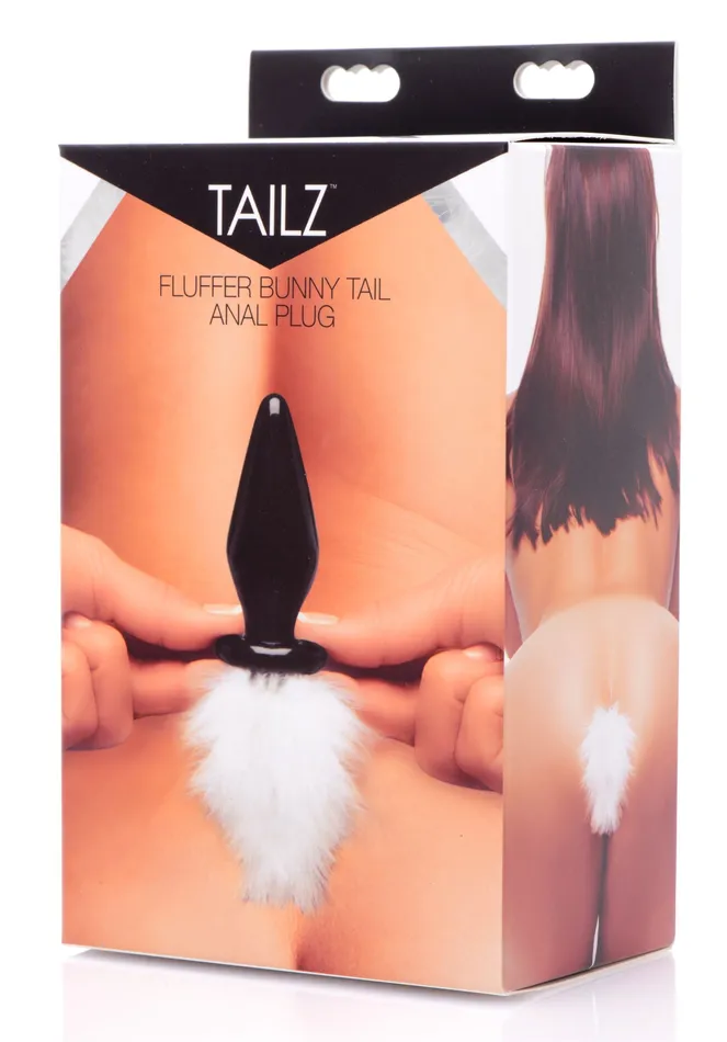 XR Brands Tailz Anal Fluffer Bunny Tail Glass Anal Plug