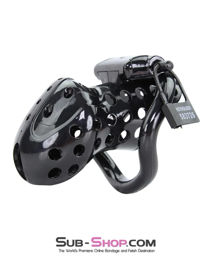 Aria Male Sex Toys 1722AR Boy Toy Black High Security Pin Tumbler Locking Cock Cage Chastity