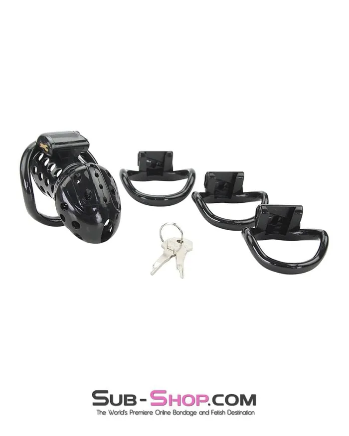Aria Male Sex Toys 1722AR Boy Toy Black High Security Pin Tumbler Locking Cock Cage Chastity