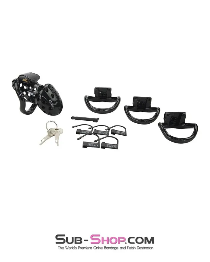 Aria Male Sex Toys 1722AR Boy Toy Black High Security Pin Tumbler Locking Cock Cage Chastity