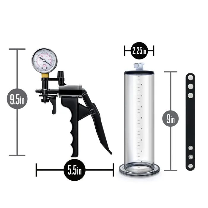 Performance Vx8 Premium Penis Pump System With Silicone Cock Strap Clear Blush Male Sex Toys