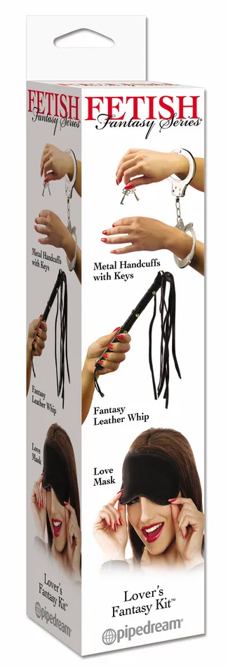 Pipedream Lovers Fantasy Starter Kit Whip Handcuffs and Mask Set Couples