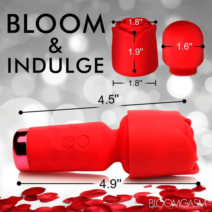 Pleasure RosePetite Mini Silicone Rose Wand Red XR Brands Vibrators Pleasure RosePetite Mini Silicone Rose Wand Red XR Brands Vibrators
