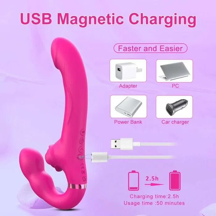 Lurevibe Female Sex Toys Lurevibe 3in1 Rose Clit Stimulator Dual Motor Shock Panty Vibrator