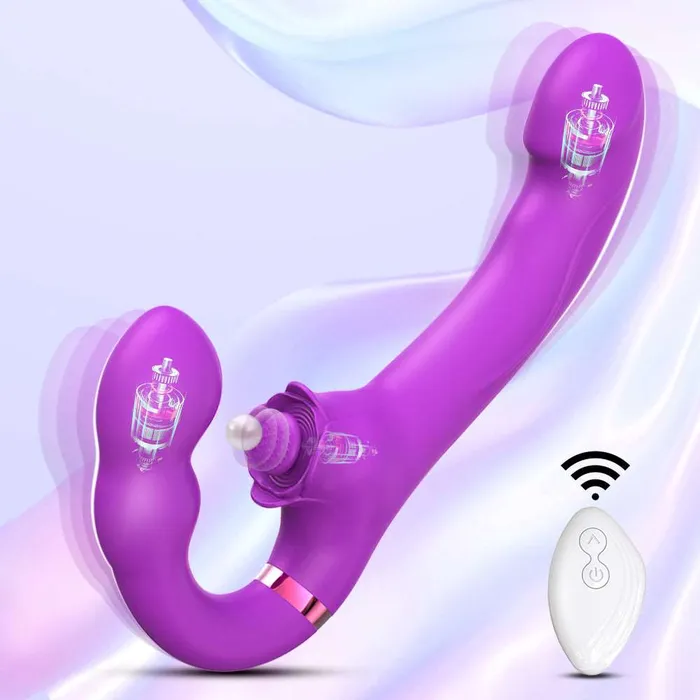 Lurevibe Female Sex Toys Lurevibe 3in1 Rose Clit Stimulator Dual Motor Shock Panty Vibrator