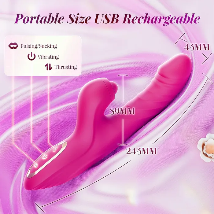 lurevibe Thrusting Dildo Rabbit Vibrator Gspot Vibrator for Women Female Sex Toys