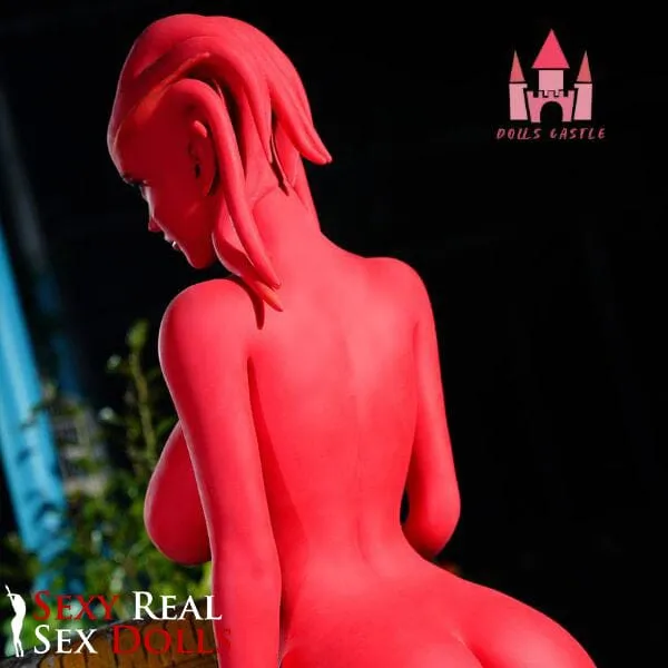 Male Sex Toys Doll Castle 160cm 5ft3 Zombie Sex Doll in Red Skin Devilish