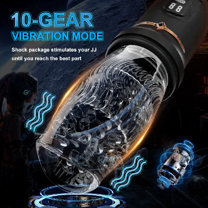 Male Sex Toys Lurevibe Lurevibe 40 Version Male Rose Toy Thrusting Rotating Vibrating Oral Sex Penis Stroker