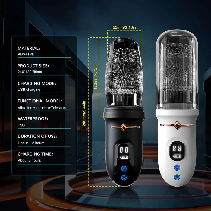 Male Sex Toys Lurevibe Lurevibe 40 Version Male Rose Toy Thrusting Rotating Vibrating Oral Sex Penis Stroker